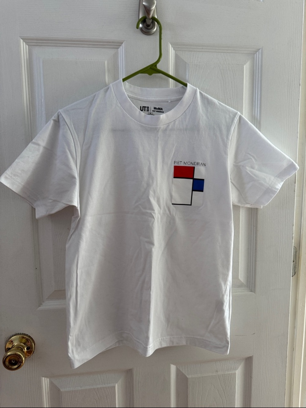 UT MoMA Piet Mondrian Graphic Tee - White with Red & Blue Block